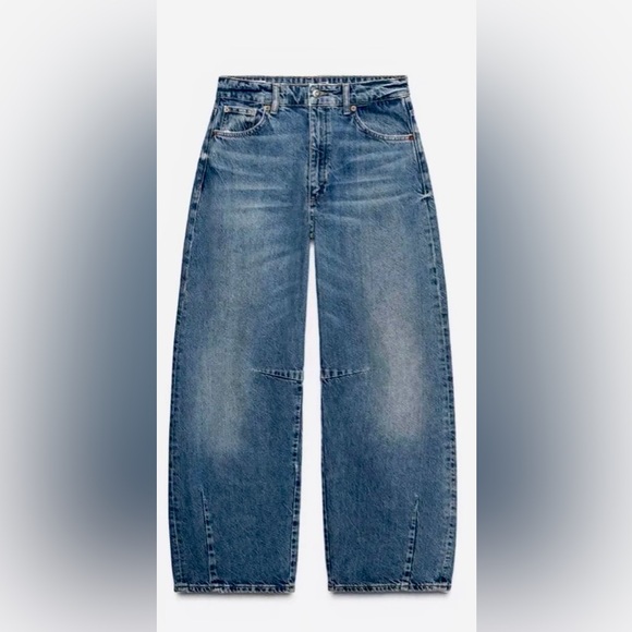 Zara High-waist Barrel Jeans size 32 US 0 - Picture 2 of 9